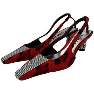 𝅺Tom Ford Velvet Animalier Crystal Slingback Heels